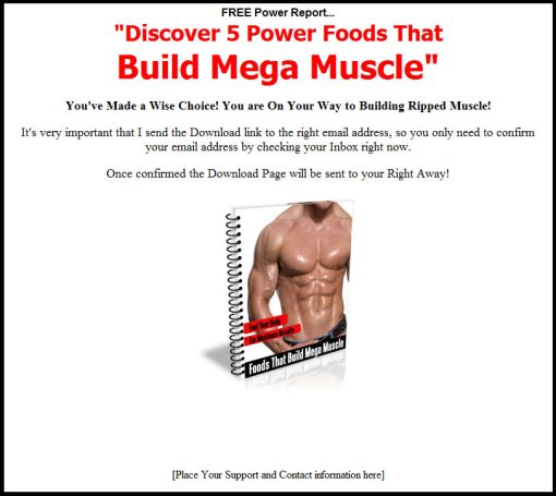 5 Foods That Build Mega Muscle PLR Listbuilding Set | The PLR Store