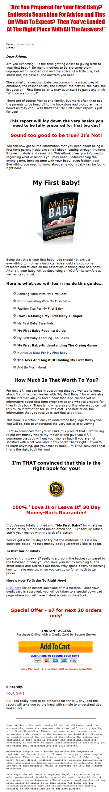 My First Baby PLR Ebook - Image 2