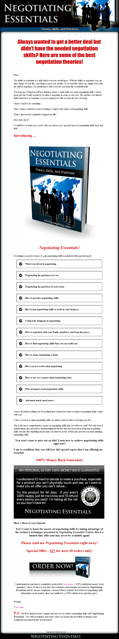 Negotiating Essentials PLR Ebook - Image 2