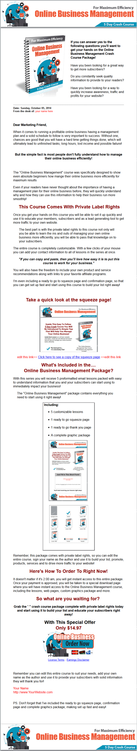 Online Business Management PLR Autoresponder Package - Image 4