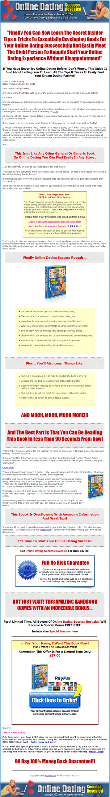 online dating success revealed plr ebook