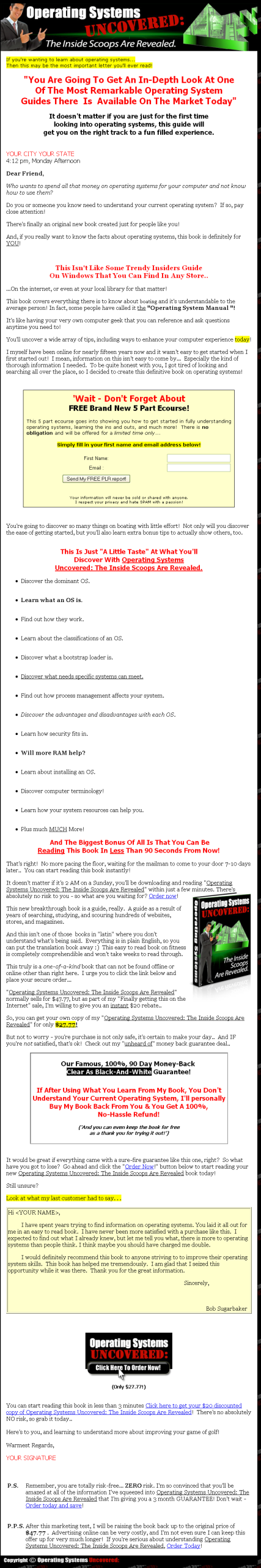 Operating Systems Uncovered PLR eBook - Image 2