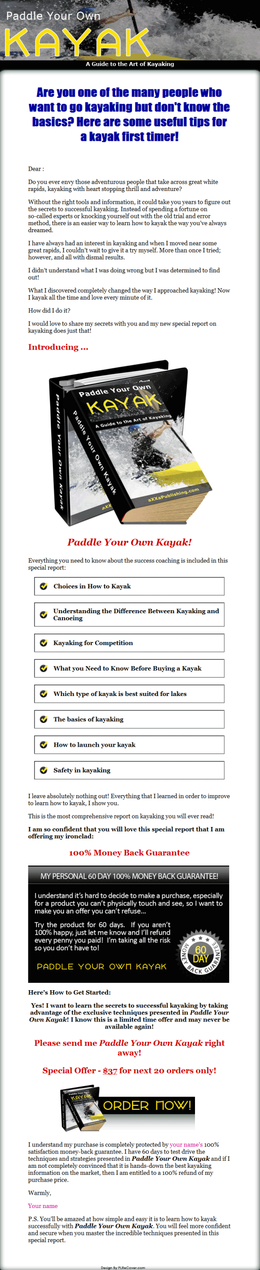 Paddle Your Own Kayak PLR Ebook - Image 2