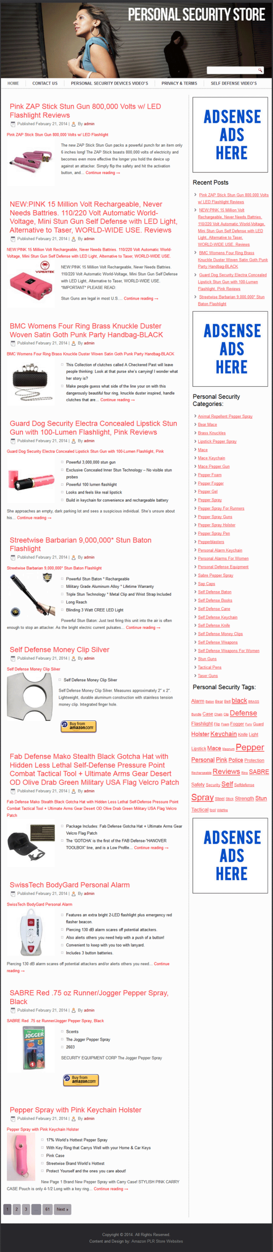 Personal Security PLR Amazon Store Website - Image 2