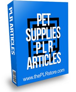 Pet Supplies PLR Articles