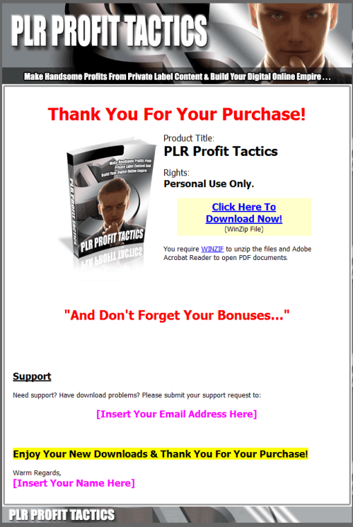 PLR Profit Tactics PLR Ebook Package | The PLR Store