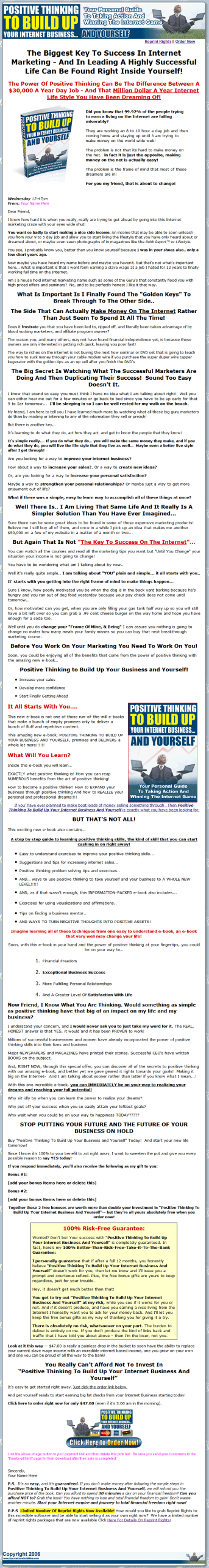 Positive Thinking for Internet Business PLR Ebook - Image 2