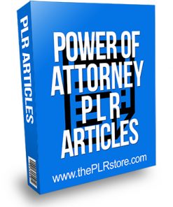 Power of Attorney PLR Articles