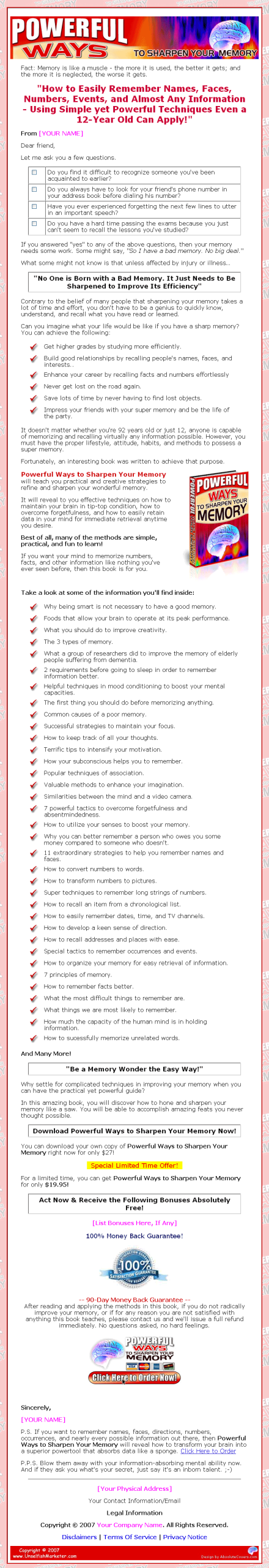 Powerful Ways To Sharpen Your Memory PLR Ebook - Image 2