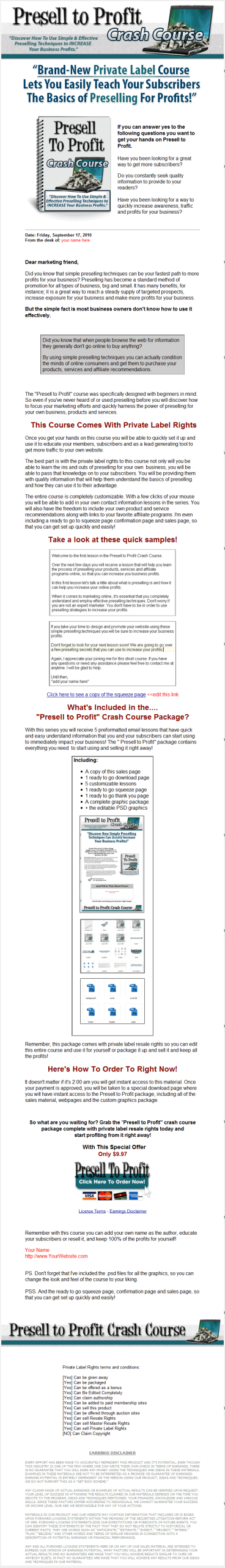 Presell to Profit Autoresponder Messages PLR - Image 4