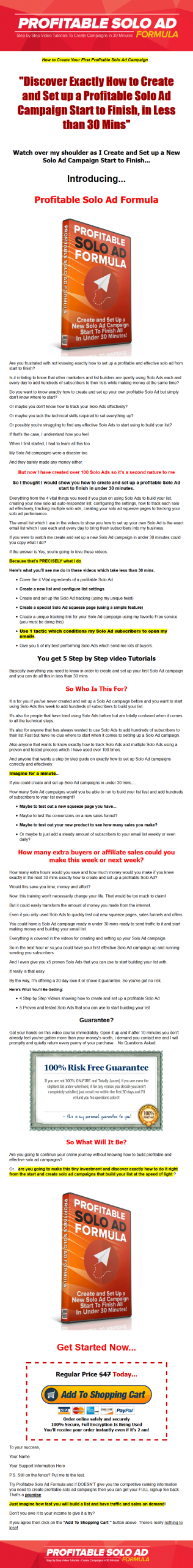 Profitable Solo Ad Formula PLR Videos Package - Image 2