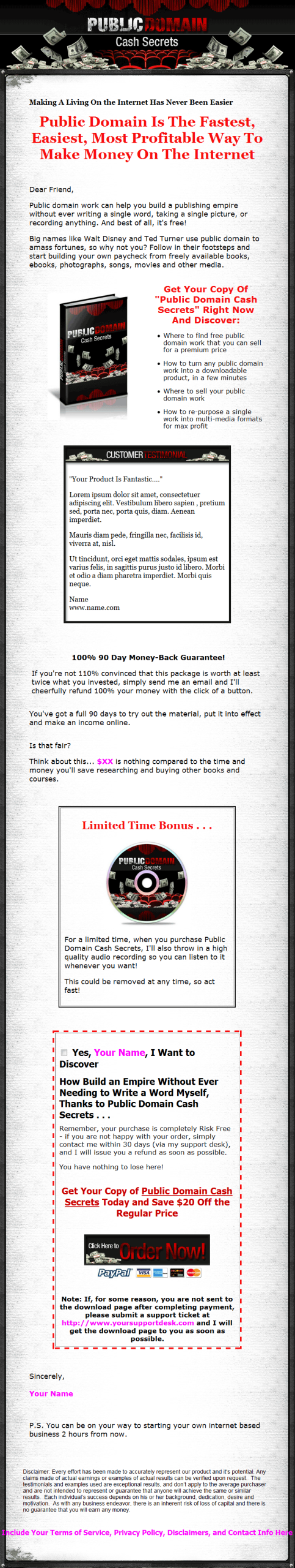 Public Domain Cash Secrets PLR Ebook - Image 2