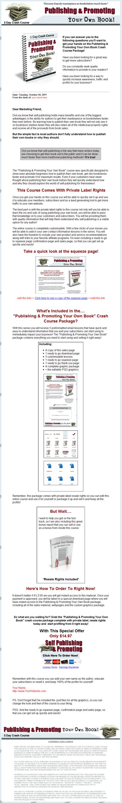 Publishing Your Book PLR Autoresponder Messages (Kindle Bonus) - Image 2