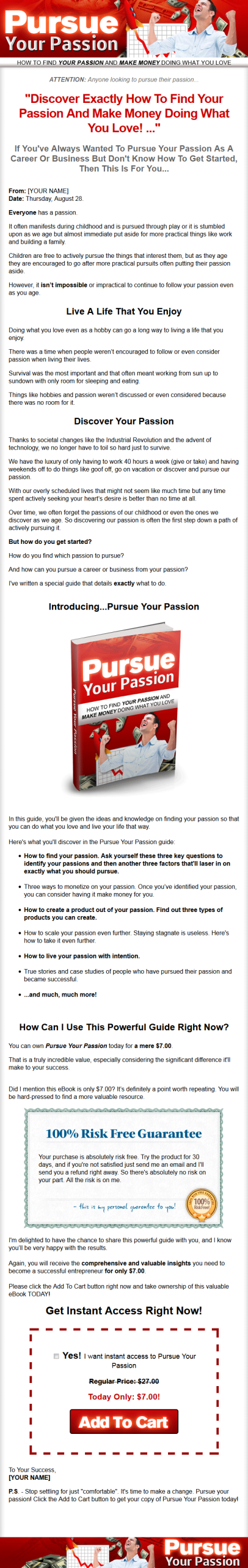 Persue Your Passion MRR Ebook with Master Resale Rights - Image 2