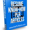Resume Know How PLR Articles