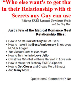 romance for guys plr autoresponder messages