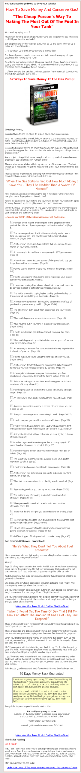 Save Money at the Gas Pump PLR eBook - Image 2