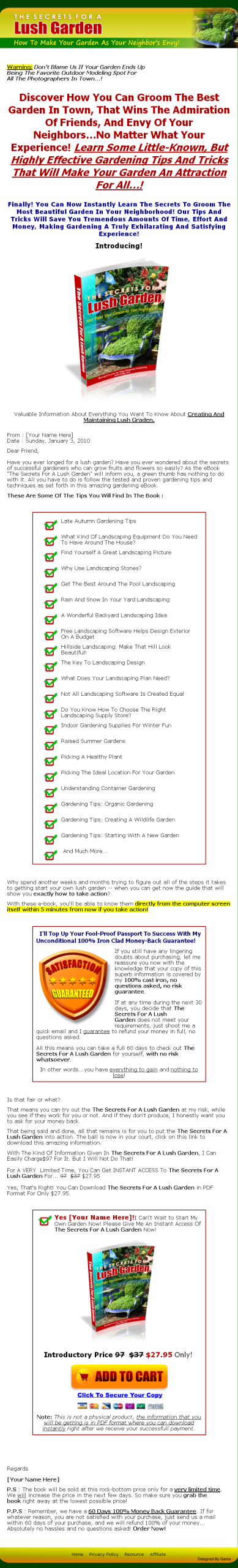 Secrets for a Lush Garden MRR eBook w/ XSitePro Template - Image 2