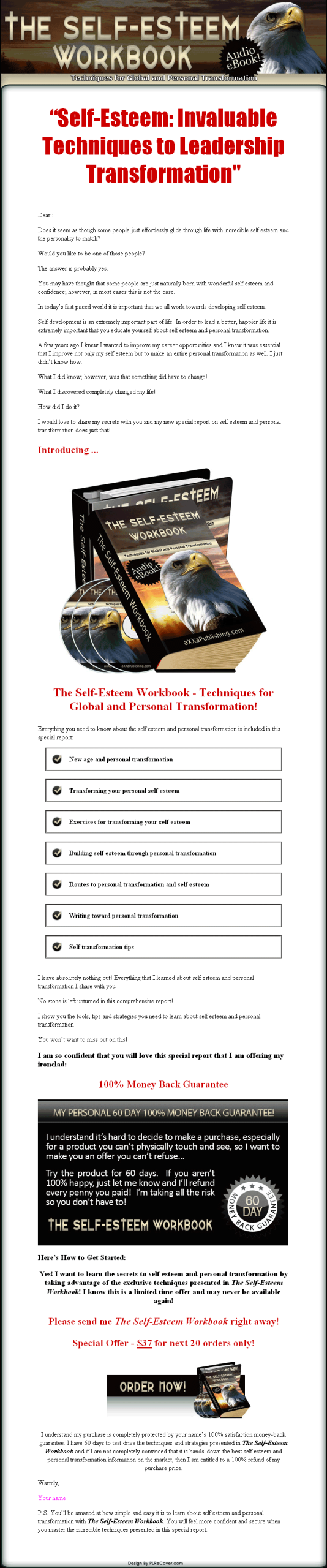 The Self Esteem PLR Workbook Ebook and Audio - Image 2