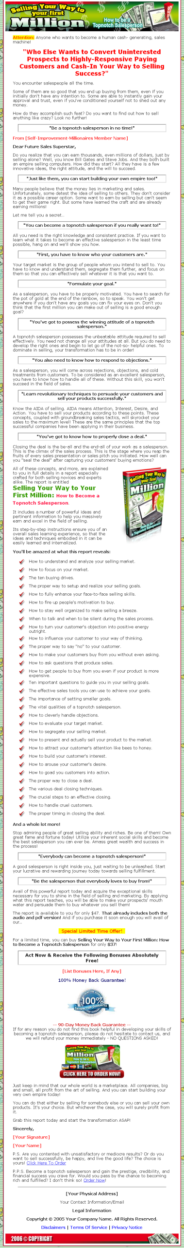 Selling Your First Million PLR Ebook - Image 2