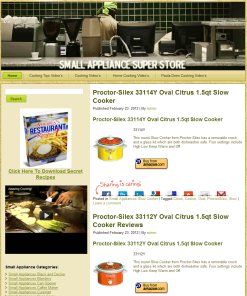 Small Appliance PLR Amazon Pre-loaded Store Website