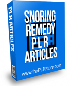 Snoring Remedy PLR Articles