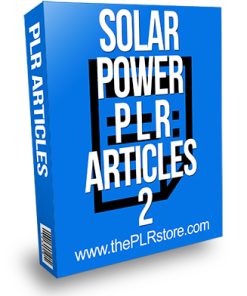 Solar Power PLR Articles 2