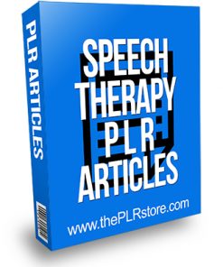 Speech Therapy PLR Articles