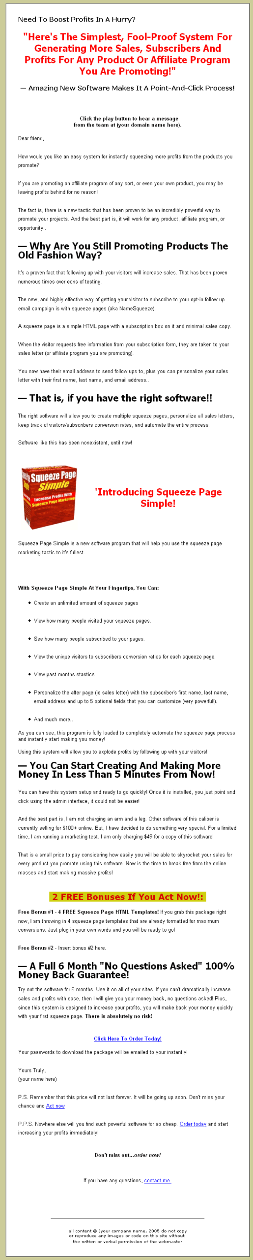 Squeeze Page Generator PLR Software - Image 2