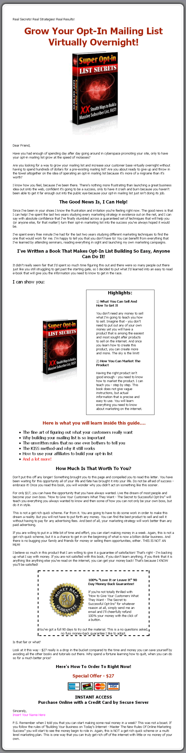 Super Optin List Secrets PLR Ebook - Image 2