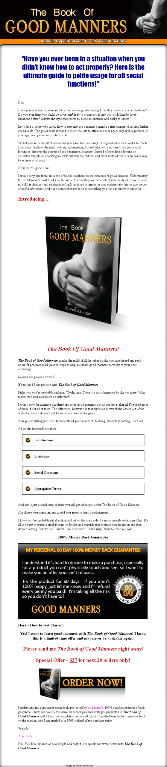 The Book Of Good Manners PLR Ebook - Image 2