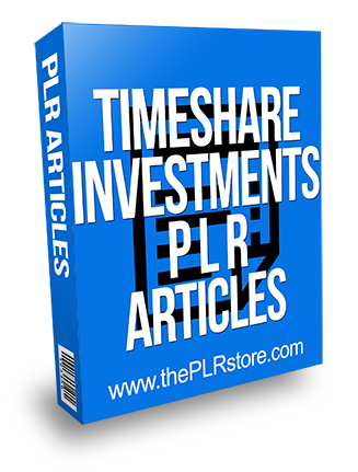 Timeshare Investments PLR Articles