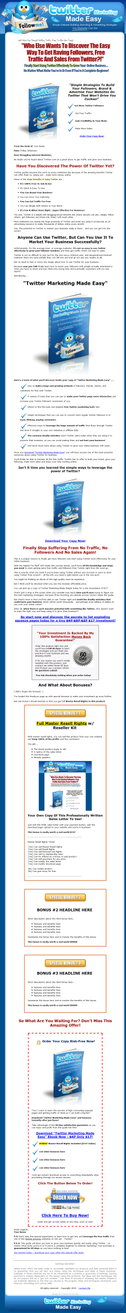 Twitter Marketing Made Easy PLR Ebook - Image 2