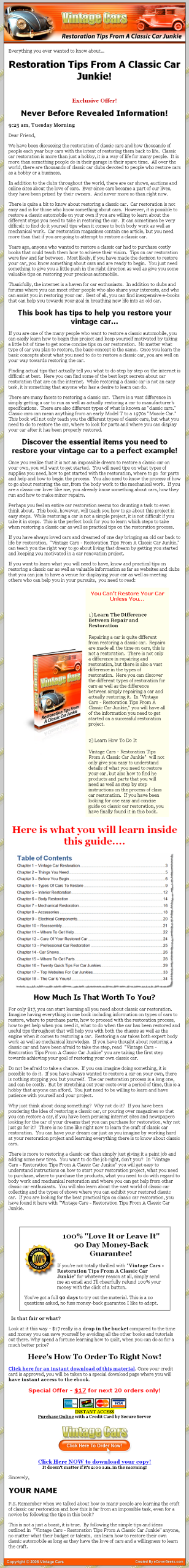 Vintage Cars MRR eBook - Image 2