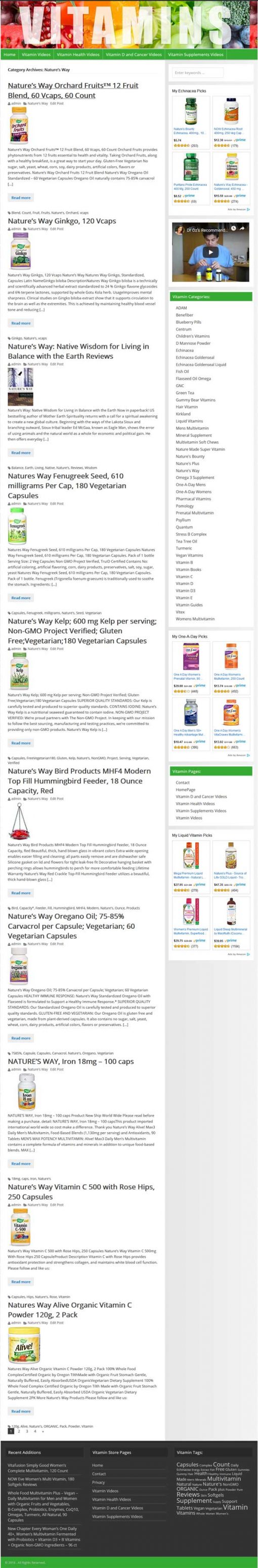 Vitamin PLR Amazon Store Website