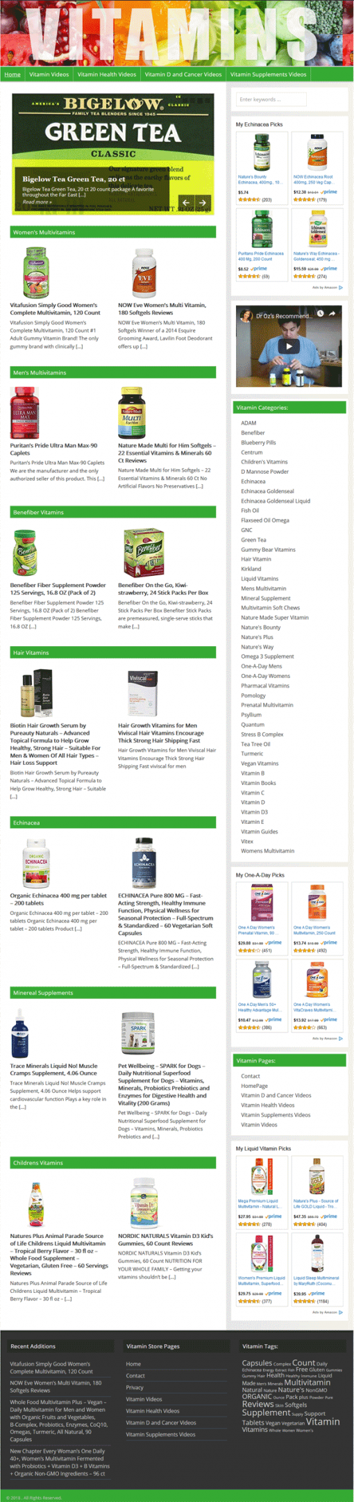 Vitamin PLR Amazon Store Website