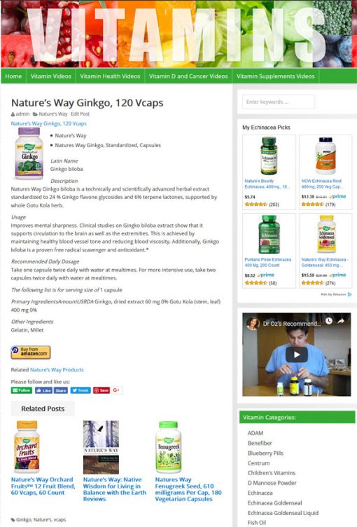 Vitamin PLR Amazon Store Website