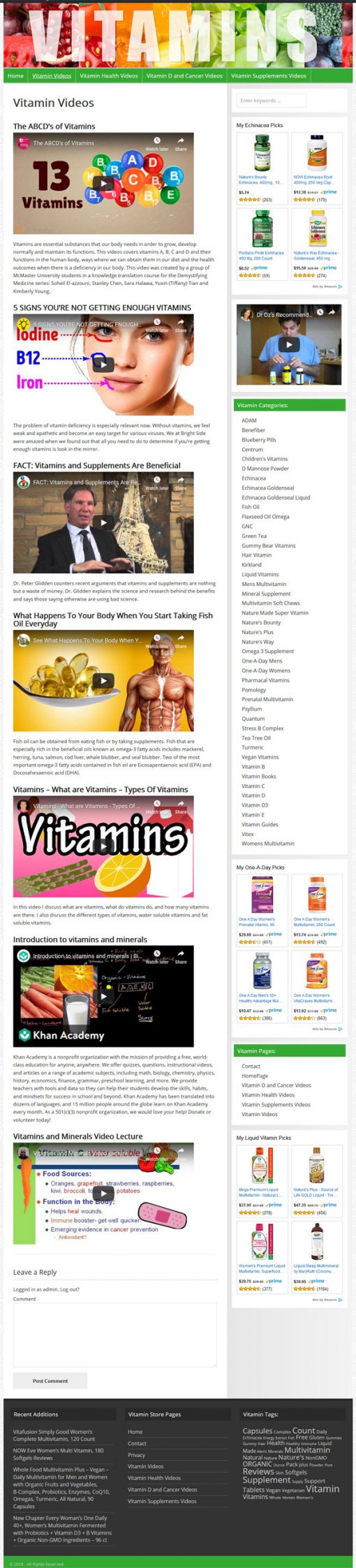 Vitamin PLR Amazon Store Website