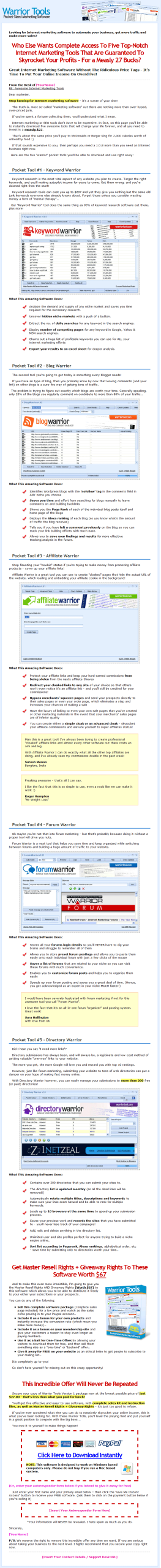 Warrior Forum Tools Software MRR Bundle - Image 2