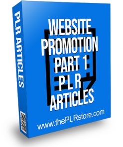 Website Promotion Part 1 PLR Articles