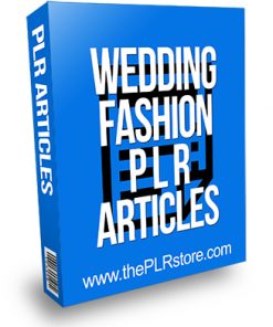 Wedding Fashion PLR Articles