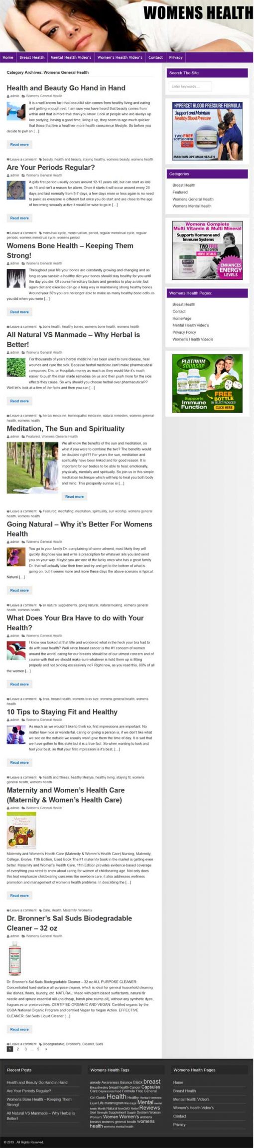 Womens Health PLR Website