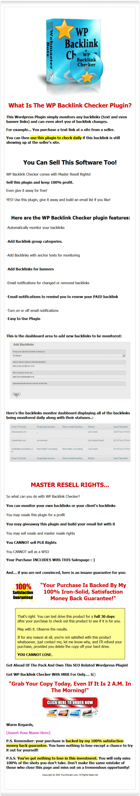 Wordpress Backlink Checker Plugin MRR - Image 2