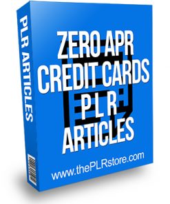 Zero APR Credit Cards PLR Articles