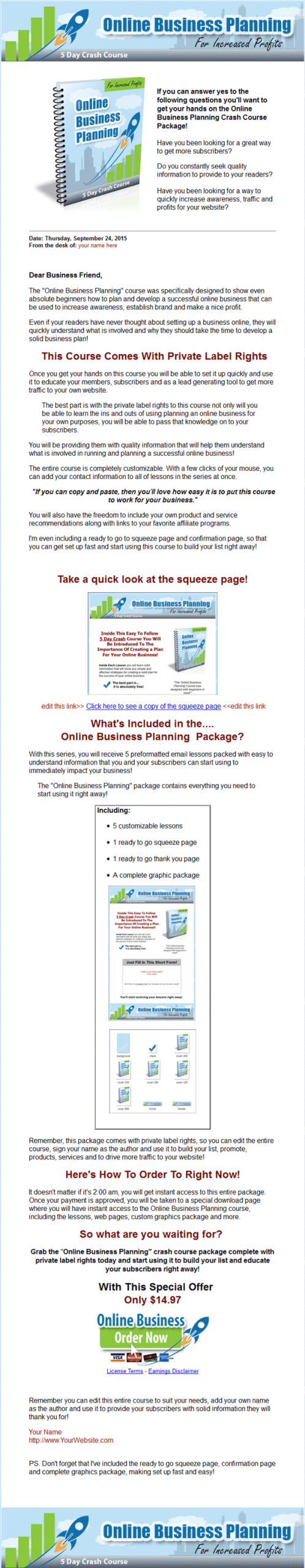 Online Business Planning PLR Autoresponder Messages - Image 4