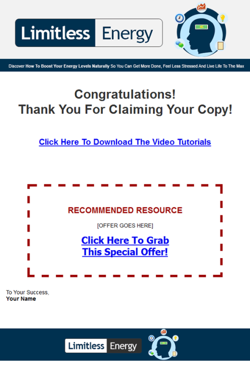Limitless Energy Ebook and Video MRR Package | The PLR Store