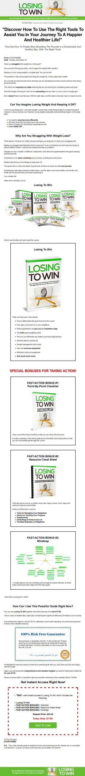 Losing To Win Weight Loss Ebook and Videos MRR Package - Image 2