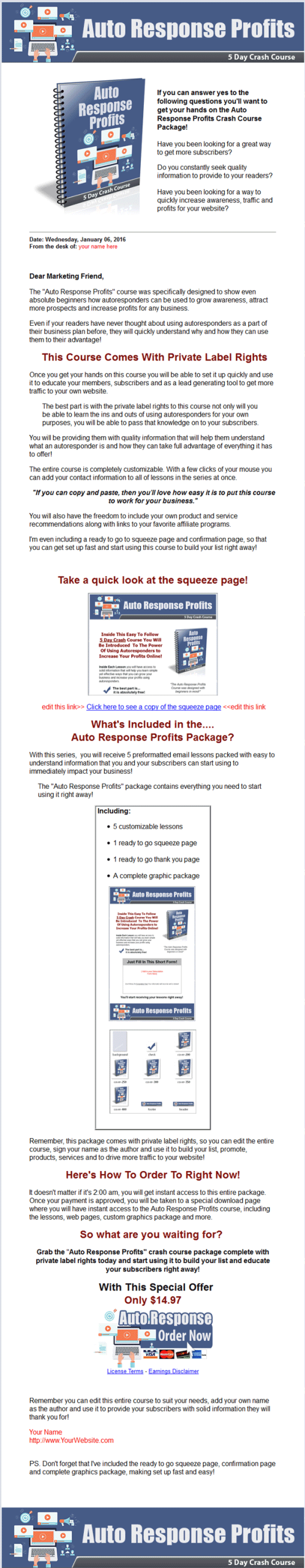 Autoresponder Profits PLR Autoresponder Message Package - Image 4