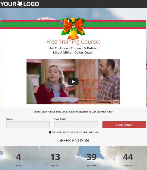 christmas plr squeeze page templates