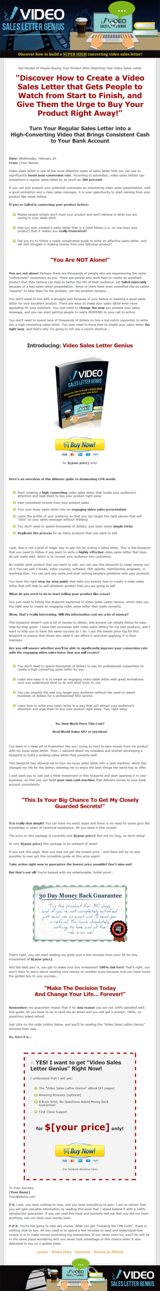 video sales letter genius plr ebook